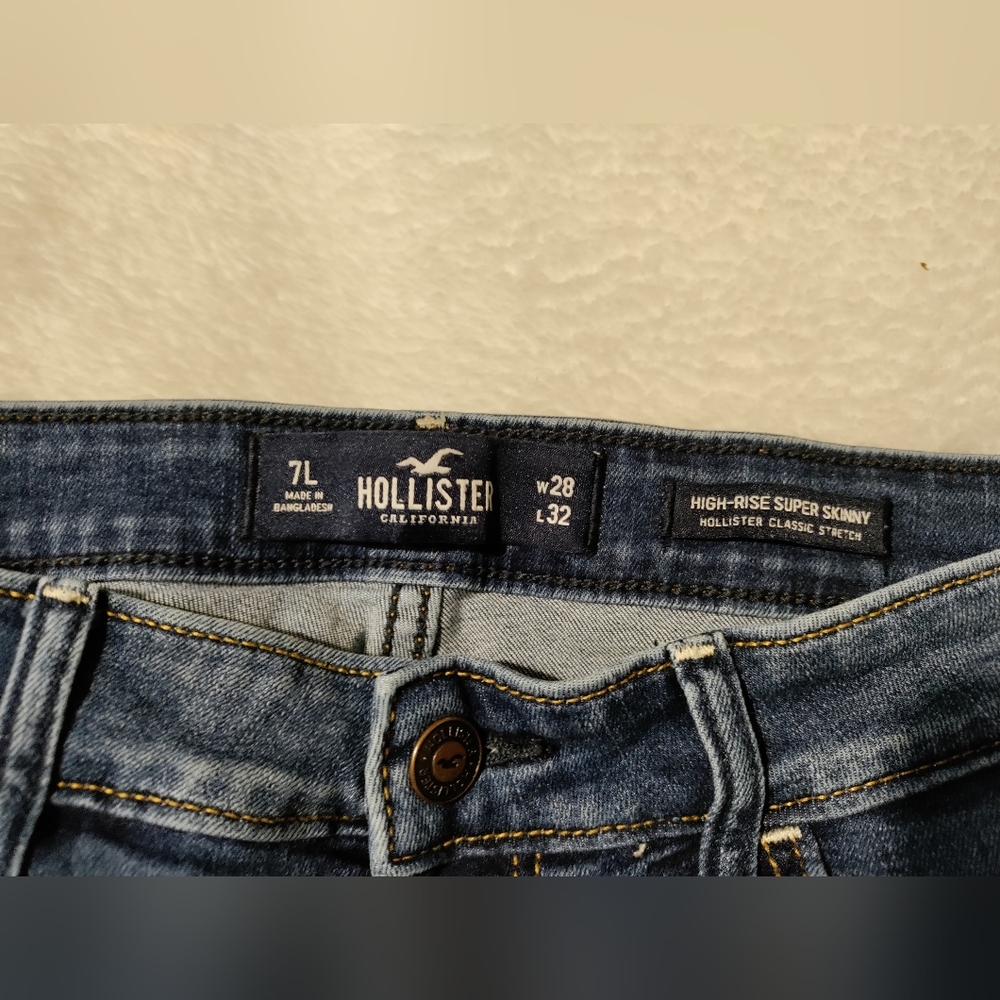 Hollister High Rise Super Skinny Classic Stretch 7L, W-28, L-32, Junior/Women - Picture 3 of 4